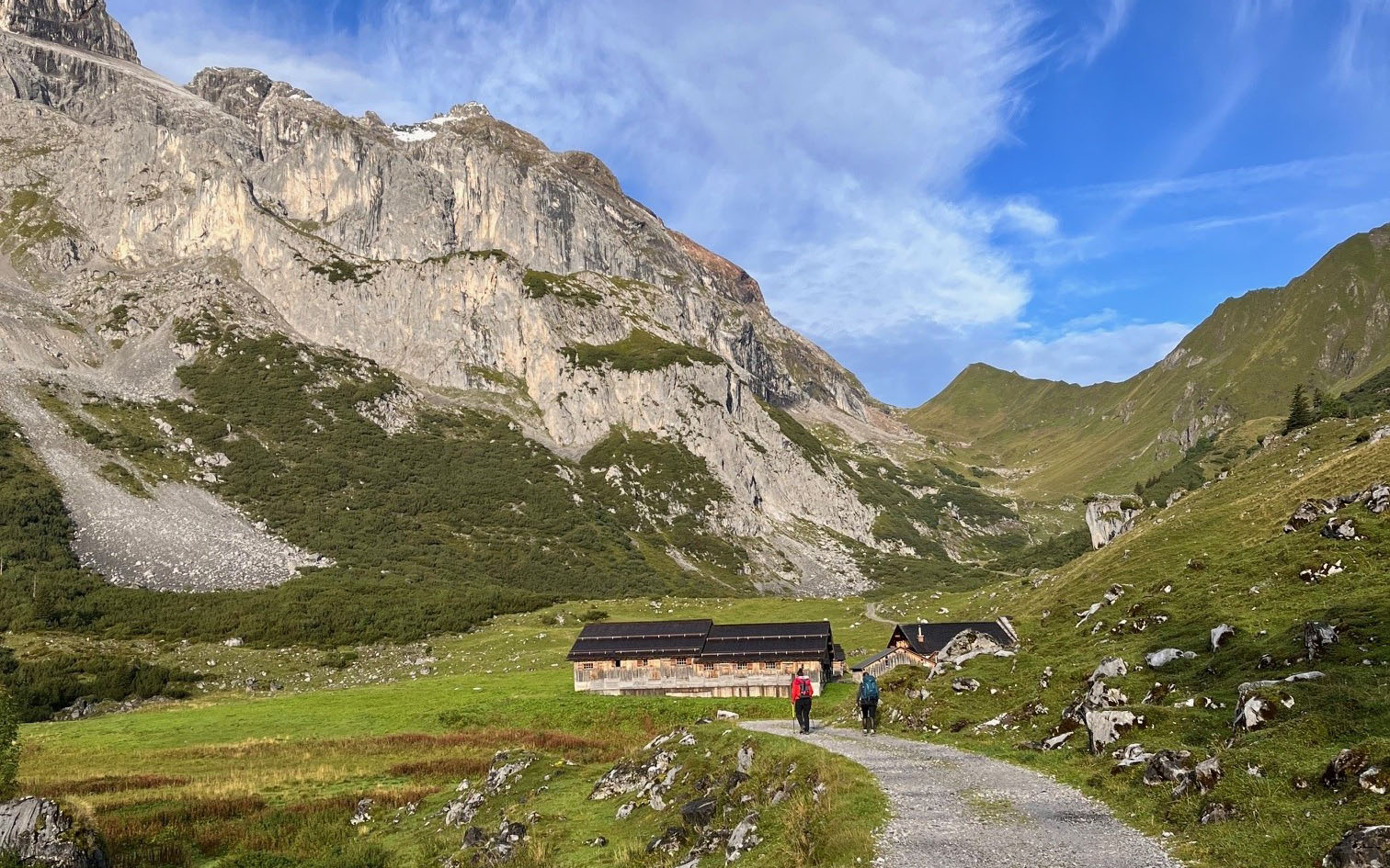 Vertrek richting de Totalp Hütte